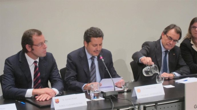 S.Rosell (FCB), X.Vinyals (ProSelecciones) y A.Mas