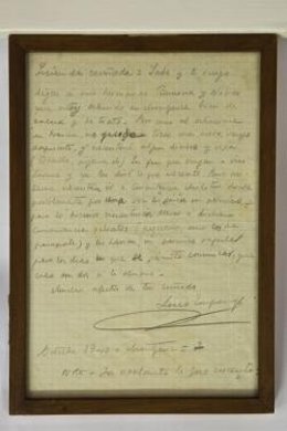 Carta manuscrita que Companys envió a su cuñada pocos días antes de morir