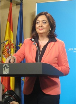 La consejera de Educación, Mar Moreno, hoy tras el Consejo de Gobierno