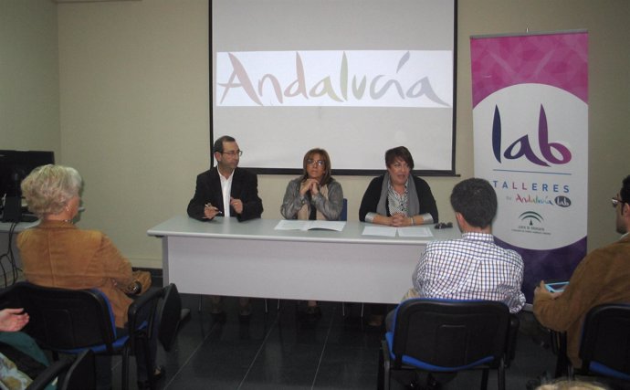 Sáez, Gálvez y González en la jornada de Andalucía Lab.