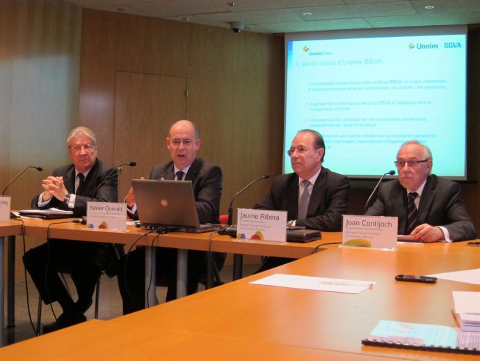 S.Soley (UnnimCaixa), X.Queralt (BBVA y Unnim Banc), J.Ribera y J.Contijoch 