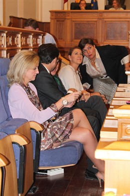 Carmen Casero, Arturo Romani, Leandro Esteban y Mª Dolores de Cospedal