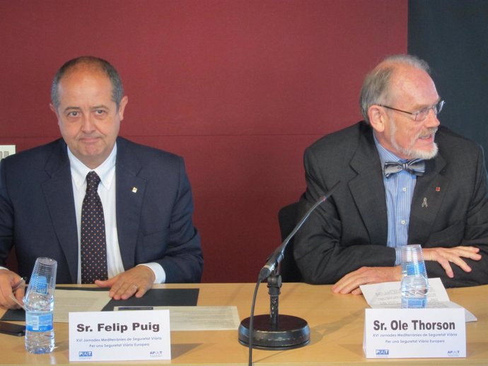Felip Puig (conseller de Interior de la Generalitat) y Ole Thorson (PAT) 