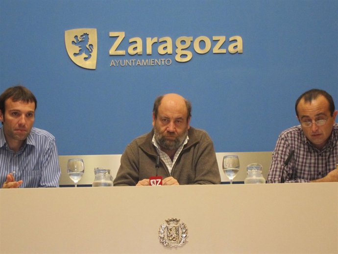 Los tres concejales de IU en el Ayuntamiento de Zaragoza