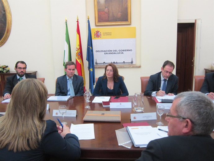 Delegada del Gobierno en Andalucía, Carmen Crespo, en la reunión de coordinación