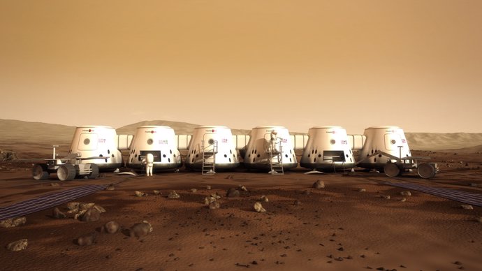 Receración astronauta en Marte