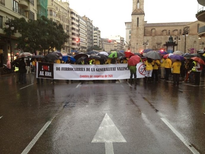 Manifestación De FGV En Valencia