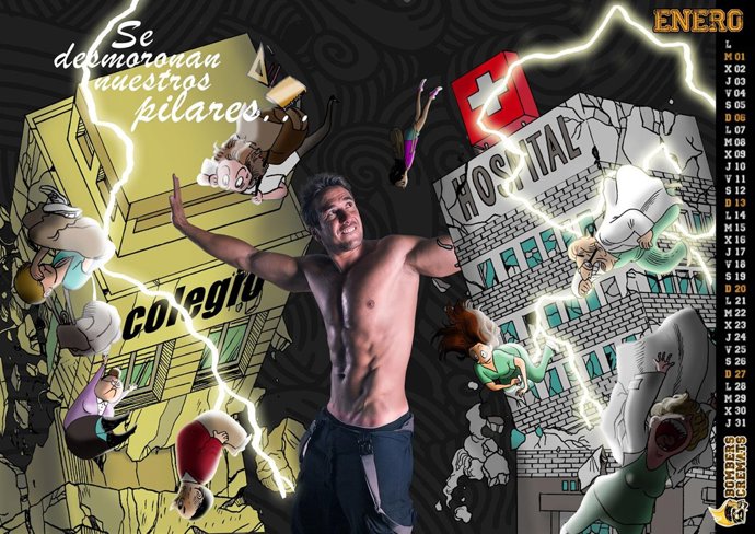 Imagen Del Calendario Benéfico Reivindicativo De Plataforma Bombers Cremats.