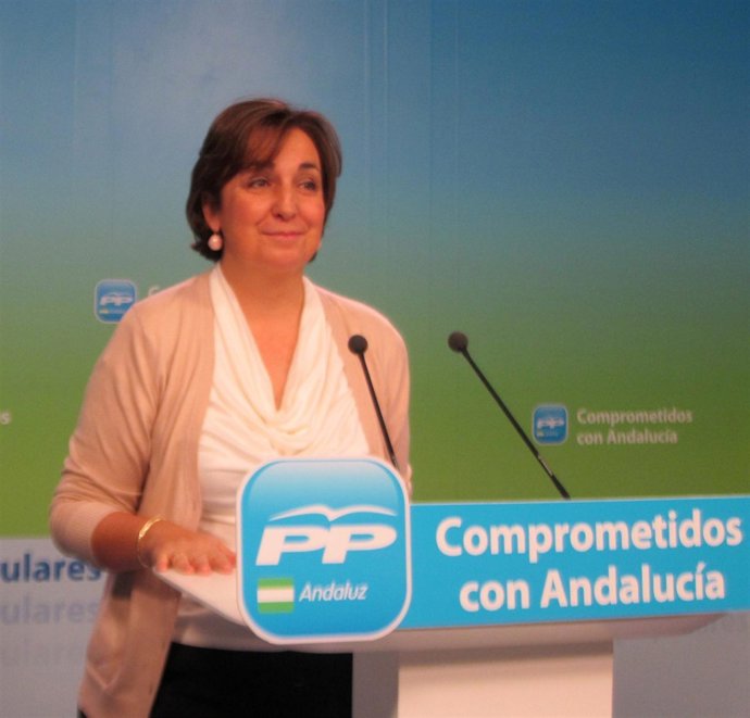 La vicesecretaria de Organización del PP-A, Ana María Corredera, hoy en Sevilla