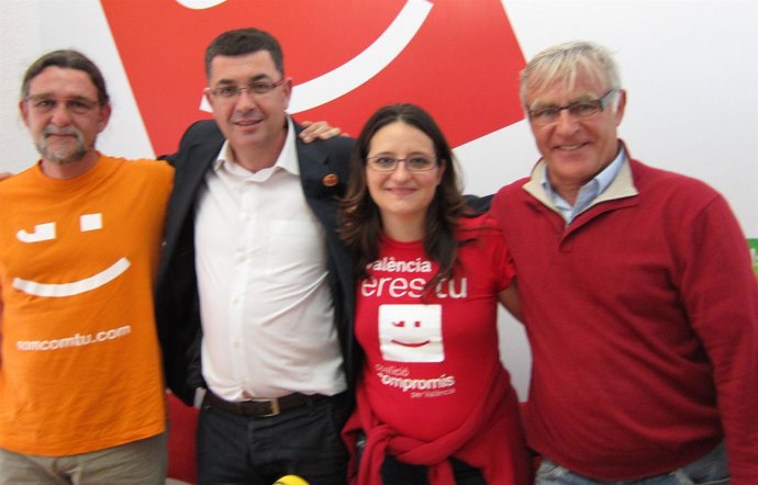 Morera, Oltra Y Ribó Tras La Rueda De Prensa De Balance De Campaña