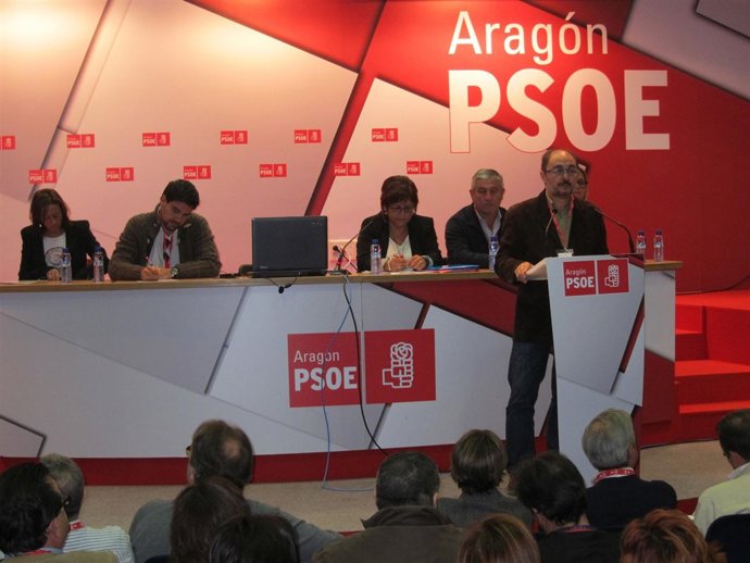 Javier Lambán ante el Comité Regional del PSOE-Aragón