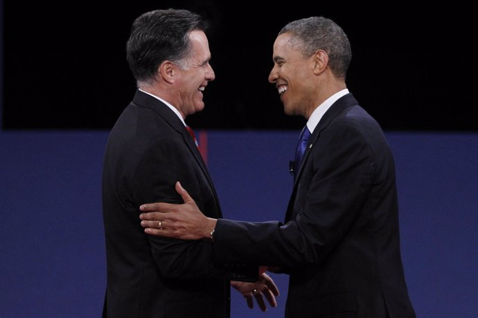 Barack Obama y  Mitt Romney