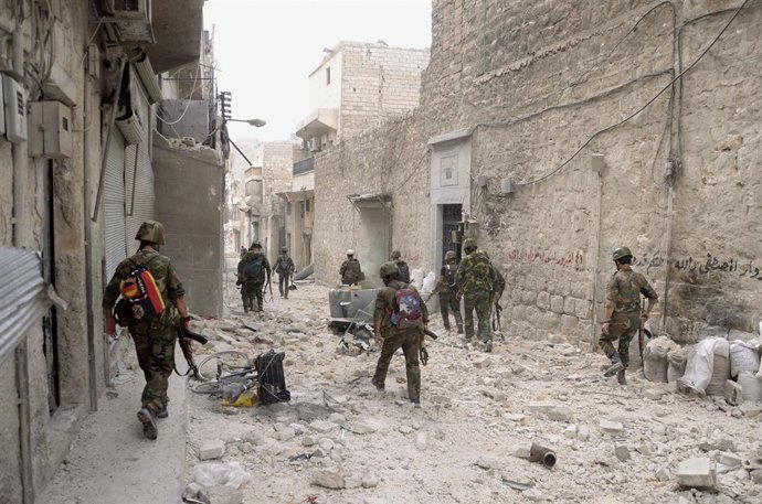 Las Fuerzas Armadas del régimen que preside Bashar al Assad en combate