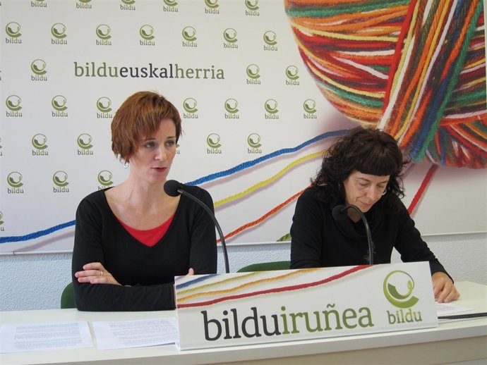 Eva Aranguren y Patricia Perales, concejales de Bildu en Pamplona.