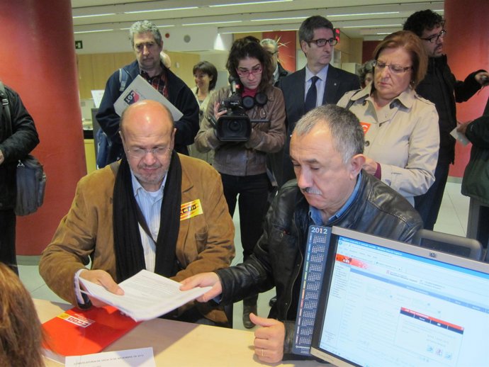 Los sindicatos catalanes registran convocatoria para la huelga general del 14-N