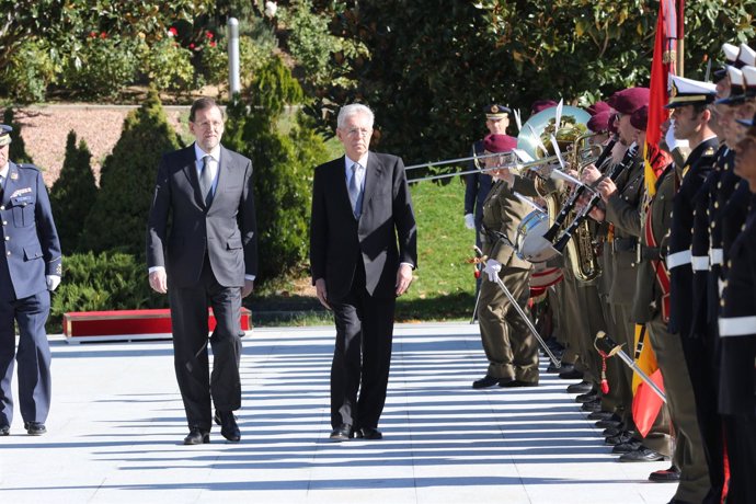 Rajoy y Mario Monti en La Moncloa