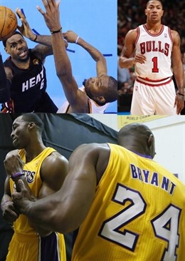 MONTAJE Los angeles lakers miami heat chicago bulls  