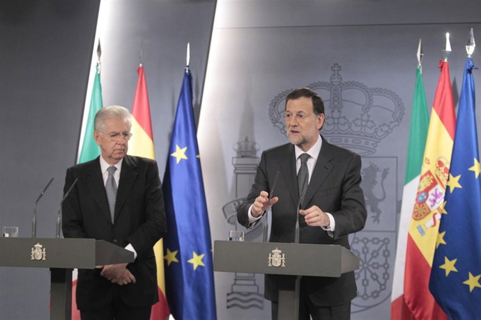 Rajoy y Mario Monti