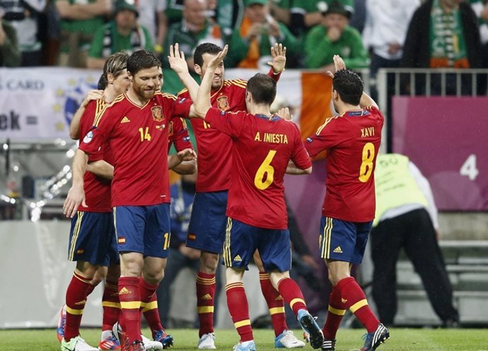 Selección Española Celebrando Gol