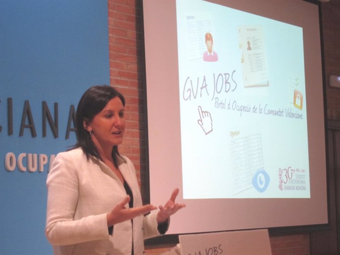 La Consellera De E Mpleo, María José Català, Presenta 'GVA Jobs' 