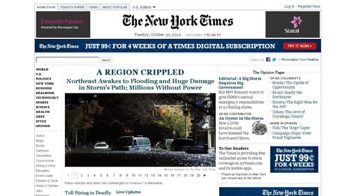 Versión web del diario The New York Times