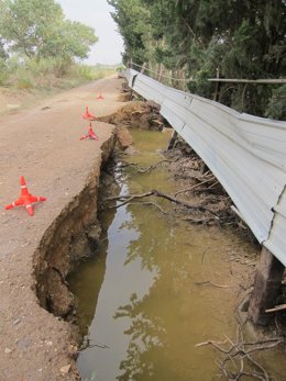 Camino afectado por una riada