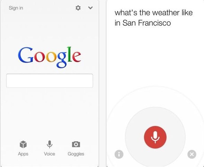 App Google Voice Search para iOS