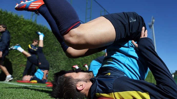 David Villa entrenamiento con el Barcelona