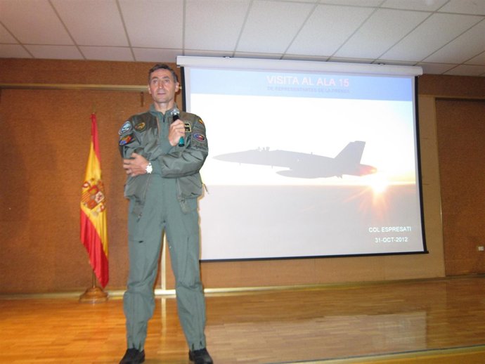El coronel Francisco González-Espresati, responsable del Ala 15