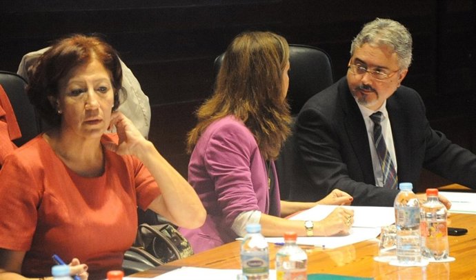 Marrero (d) en la reunión del Consejo