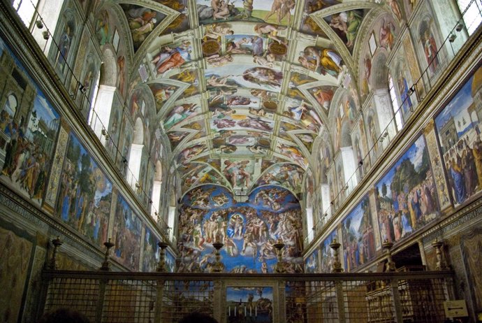 Los frescos de la Capilla Sixtina, obra de Miguel Ángel,