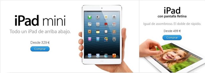 IPad mini e iPad de curta generación