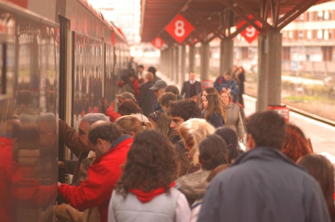 Viajeros en tren