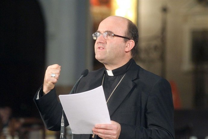 El Obispo De San Sebastián, Monseñor Munilla, en un momento del congreso.