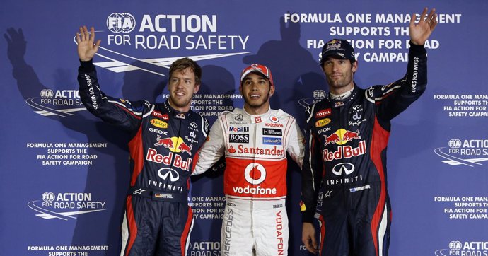 Lewis Hamilton Mark Webber Sebastian Vettel GP Abu Dhabi