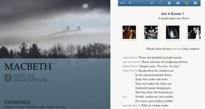 Obras de William Shakespeare en ipad