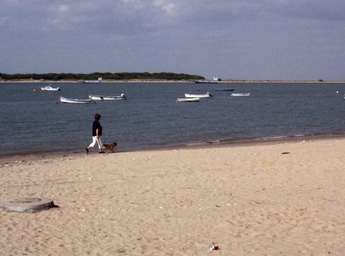 Río Guadalquivir a su paso por Sanlúcar de Barrameda (Cádiz)