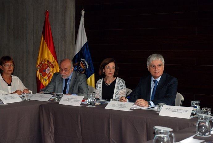 Ramos y Pérez, en la reunión del Consejo Escolar de Canarias