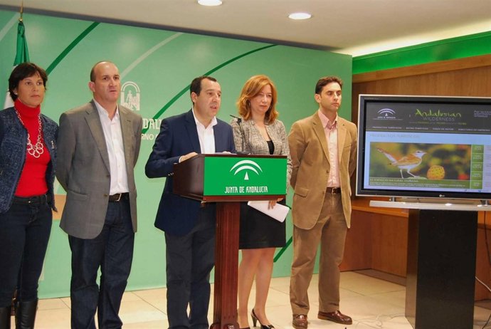 Ruiz Espejo, junto a Susana Radío, Marta Rueda y Antonio López
