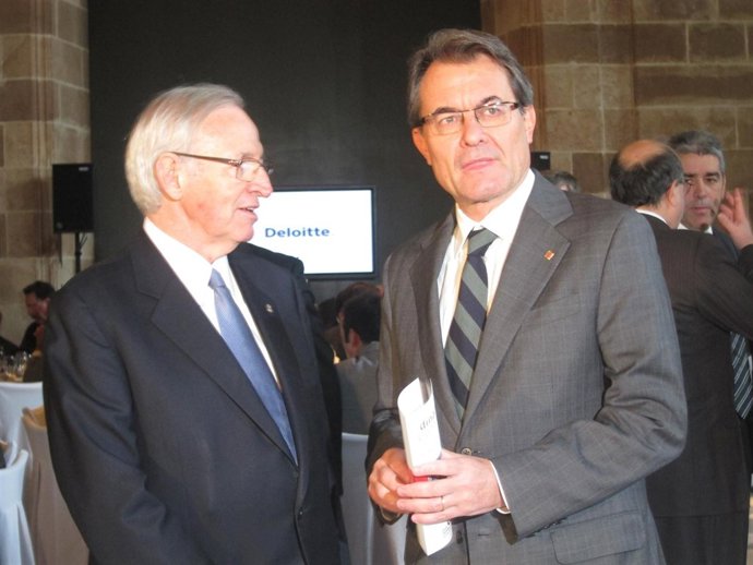 Miquel Valls (pte.Cámara de Barcelona), Artur Mas (pte.Generalitat)