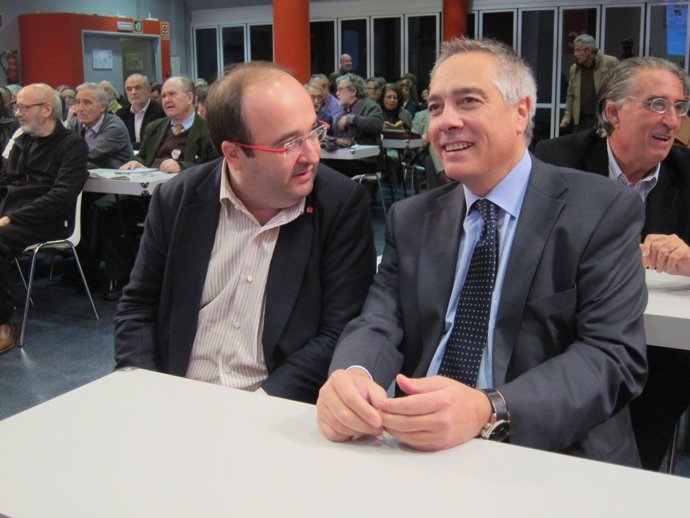 El dirigente del PSC Miquel Iceta y el presidente del partido, Pere Navarro