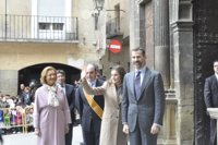 Cientos de personas reciben en Alcañiz a los Príncipes de Asturias