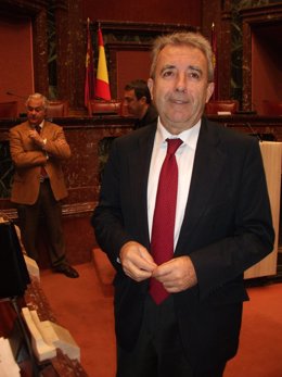 El consejero de Agricultura y Agua, Antonio Cerdá, en la Asamblea Regional