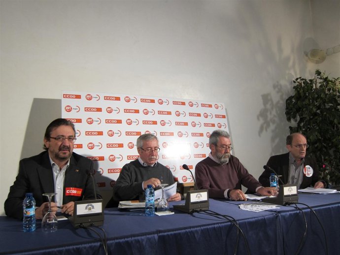 Julián Buey, Ignacio Fernández Toxo, Cándido Méndez y Julián Lóriz.