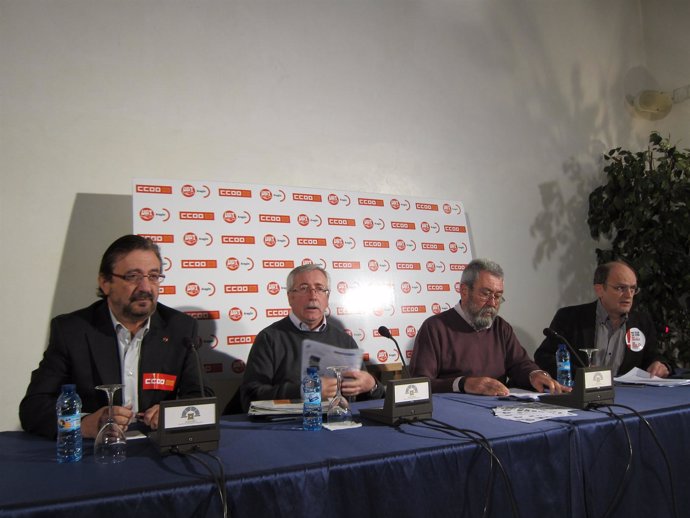 Julián Buey, Ignacio Fernández Toxo, Cándido Méndez y Julián Lóriz.