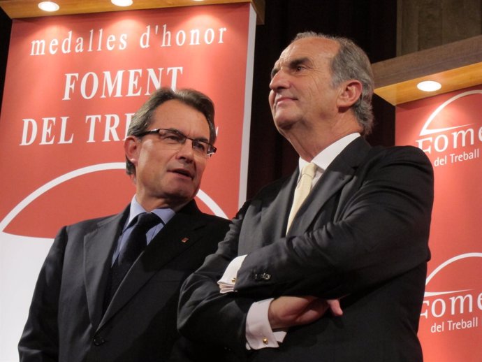 Artur Mas y Joaquim Gay de Montellà, presidente de Fomento del Trabajo