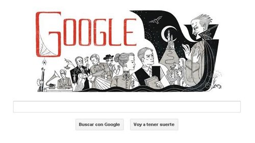 Doodle homenaje a Bram Stroker, padre de Drácula