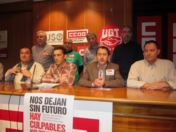 Representantes sindicales integrantes del comité de huelga.