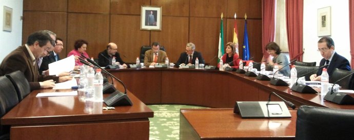 Imagen de la reunión de hoy de la Junta de Portavoces