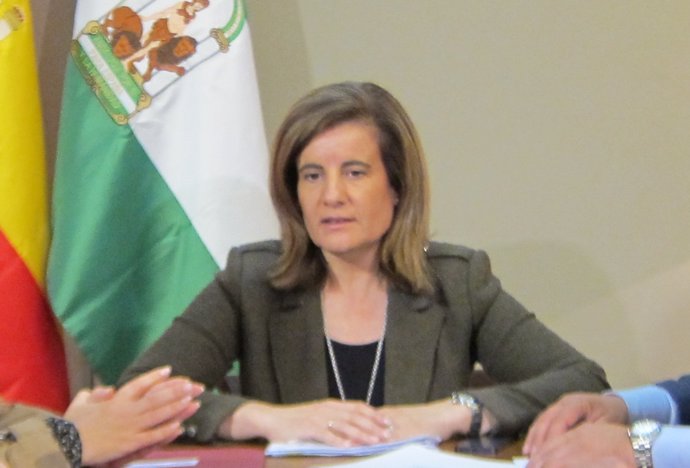 La ministra de Empleo, Fátima Báñez, hoy en Sevilla
